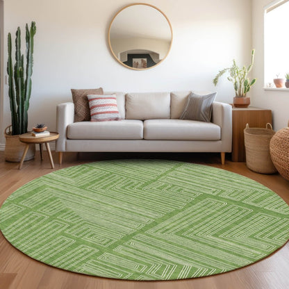 LOOMLAN Rugs Clayra Green Washable Indoor-Outdoor Rug
