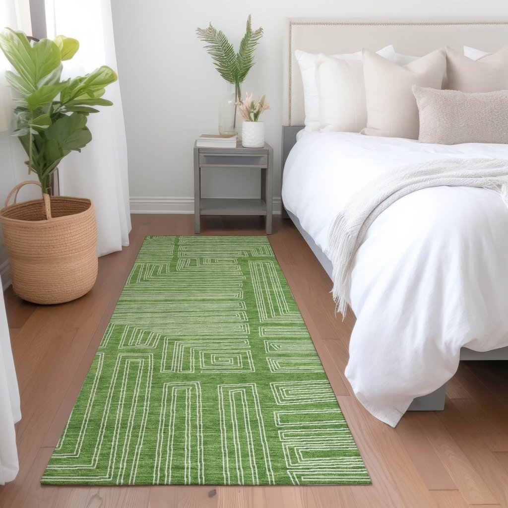 LOOMLAN Rugs Clayra Green Washable Indoor-Outdoor Rug