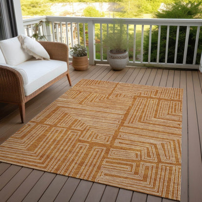 LOOMLAN Rugs Clayra Orange Washable Indoor-Outdoor Rug