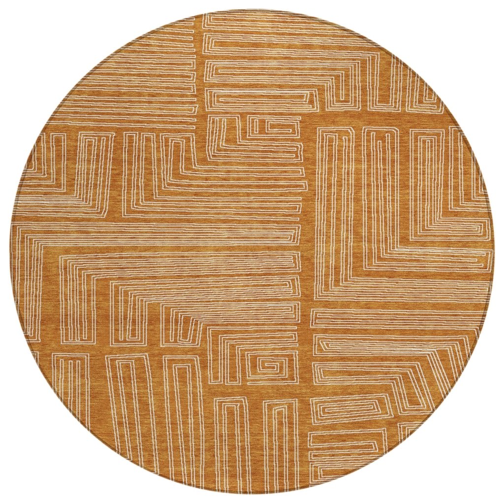 LOOMLAN Rugs Clayra Orange Washable Indoor-Outdoor Rug