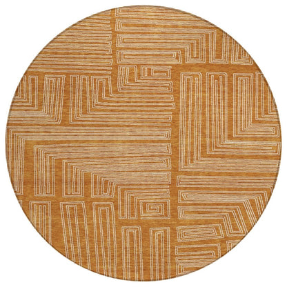 LOOMLAN Rugs Clayra Orange Washable Indoor-Outdoor Rug