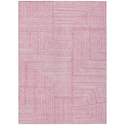 LOOMLAN Rugs Clayra Pink Washable Indoor-Outdoor Rug