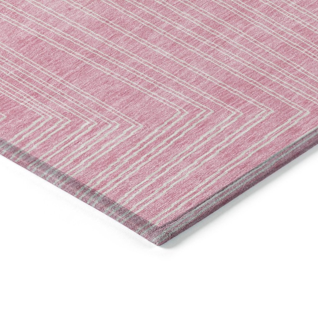 LOOMLAN Rugs Clayra Pink Washable Indoor-Outdoor Rug