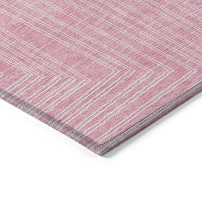 LOOMLAN Rugs Clayra Pink Washable Indoor-Outdoor Rug