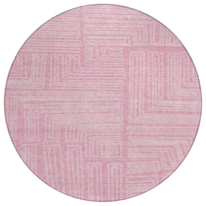 LOOMLAN Rugs Clayra Pink Washable Indoor-Outdoor Rug