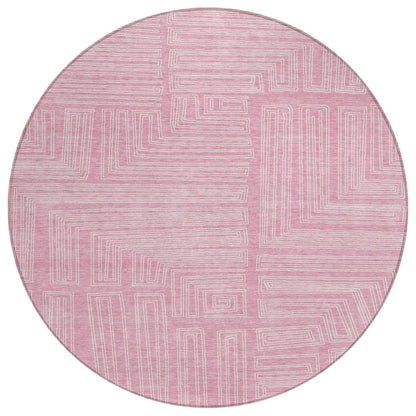 LOOMLAN Rugs Clayra Pink Washable Indoor-Outdoor Rug