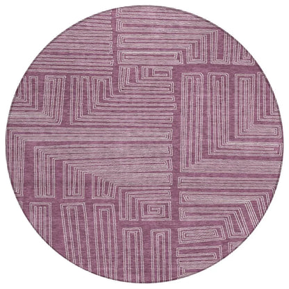 LOOMLAN Rugs Clayra Purple Washable Indoor-Outdoor Rug
