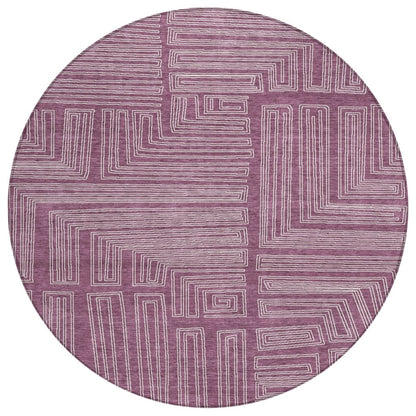 LOOMLAN Rugs Clayra Purple Washable Indoor-Outdoor Rug