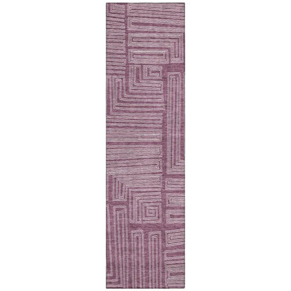 LOOMLAN Rugs Clayra Purple Washable Indoor-Outdoor Rug