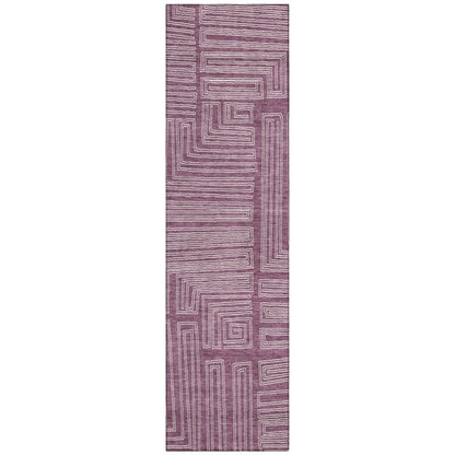 LOOMLAN Rugs Clayra Purple Washable Indoor-Outdoor Rug