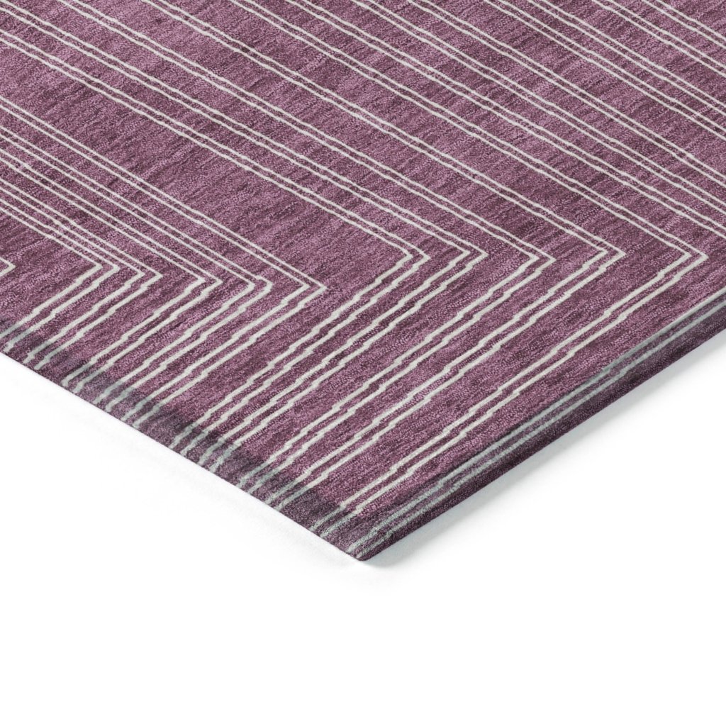 LOOMLAN Rugs Clayra Purple Washable Indoor-Outdoor Rug