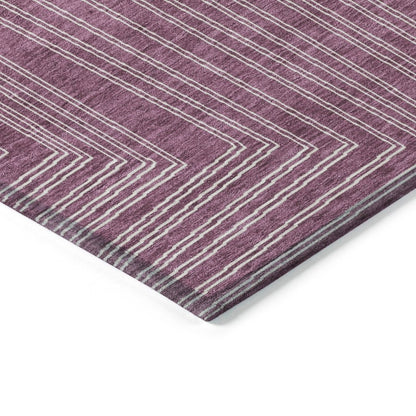 LOOMLAN Rugs Clayra Purple Washable Indoor-Outdoor Rug