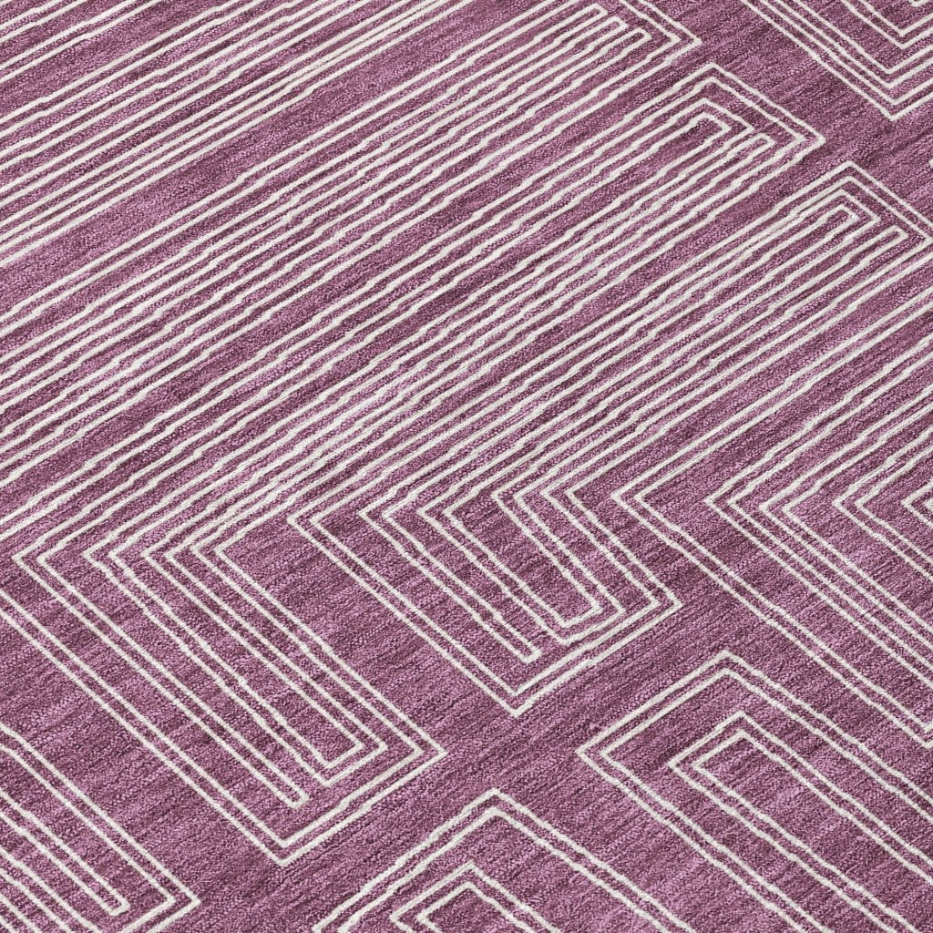 LOOMLAN Rugs Clayra Purple Washable Indoor-Outdoor Rug