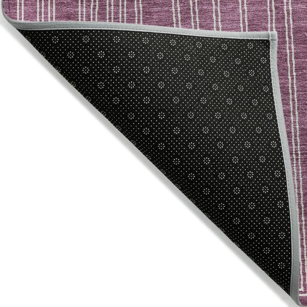 LOOMLAN Rugs Clayra Purple Washable Indoor-Outdoor Rug
