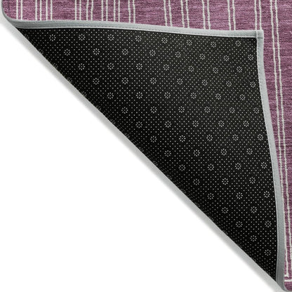 LOOMLAN Rugs Clayra Purple Washable Indoor-Outdoor Rug