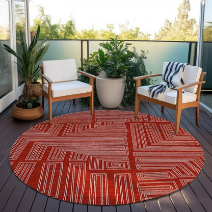 LOOMLAN Rugs Clayra Red Washable Indoor-Outdoor Rug