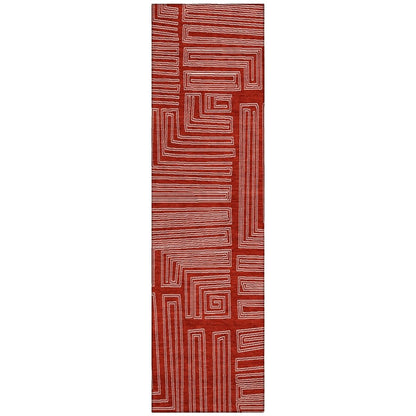 LOOMLAN Rugs Clayra Red Washable Indoor-Outdoor Rug