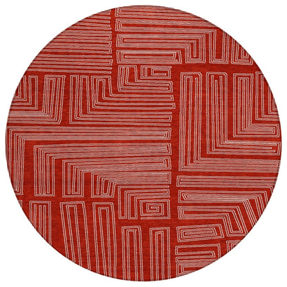 LOOMLAN Rugs Clayra Red Washable Indoor-Outdoor Rug