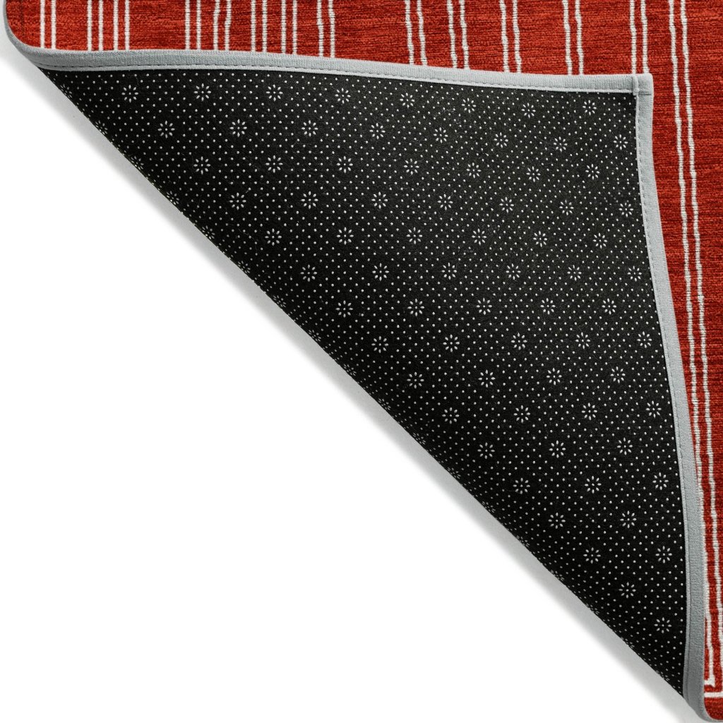 LOOMLAN Rugs Clayra Red Washable Indoor-Outdoor Rug
