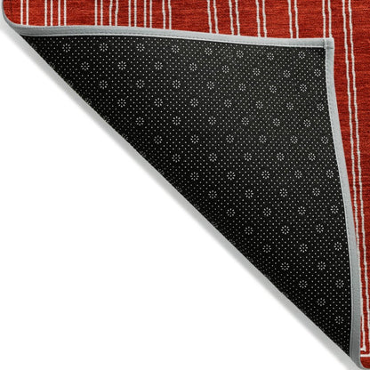 LOOMLAN Rugs Clayra Red Washable Indoor-Outdoor Rug