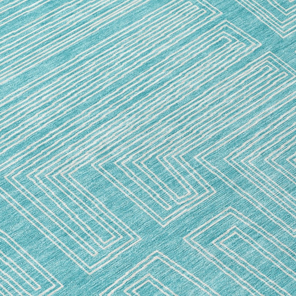 LOOMLAN Rugs Clayra Teal Washable Indoor-Outdoor Rug