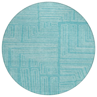 LOOMLAN Rugs Clayra Teal Washable Indoor-Outdoor Rug
