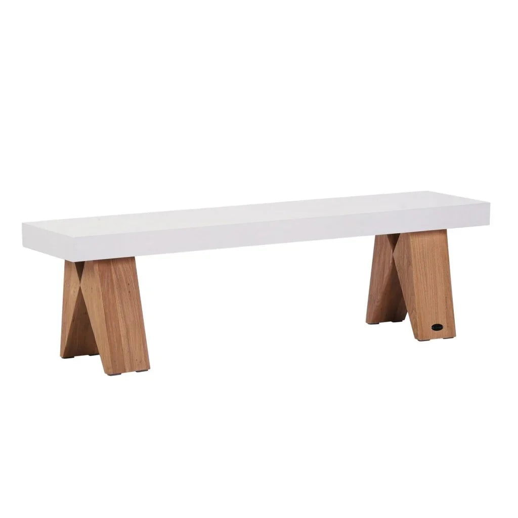 Clip Teak And Concrete Patio Bench