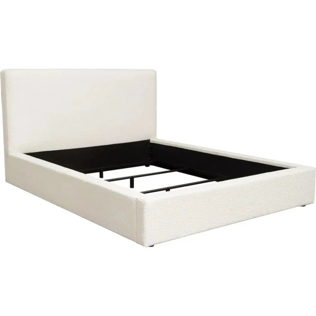 Cloud White Low Profile Bed Frame
