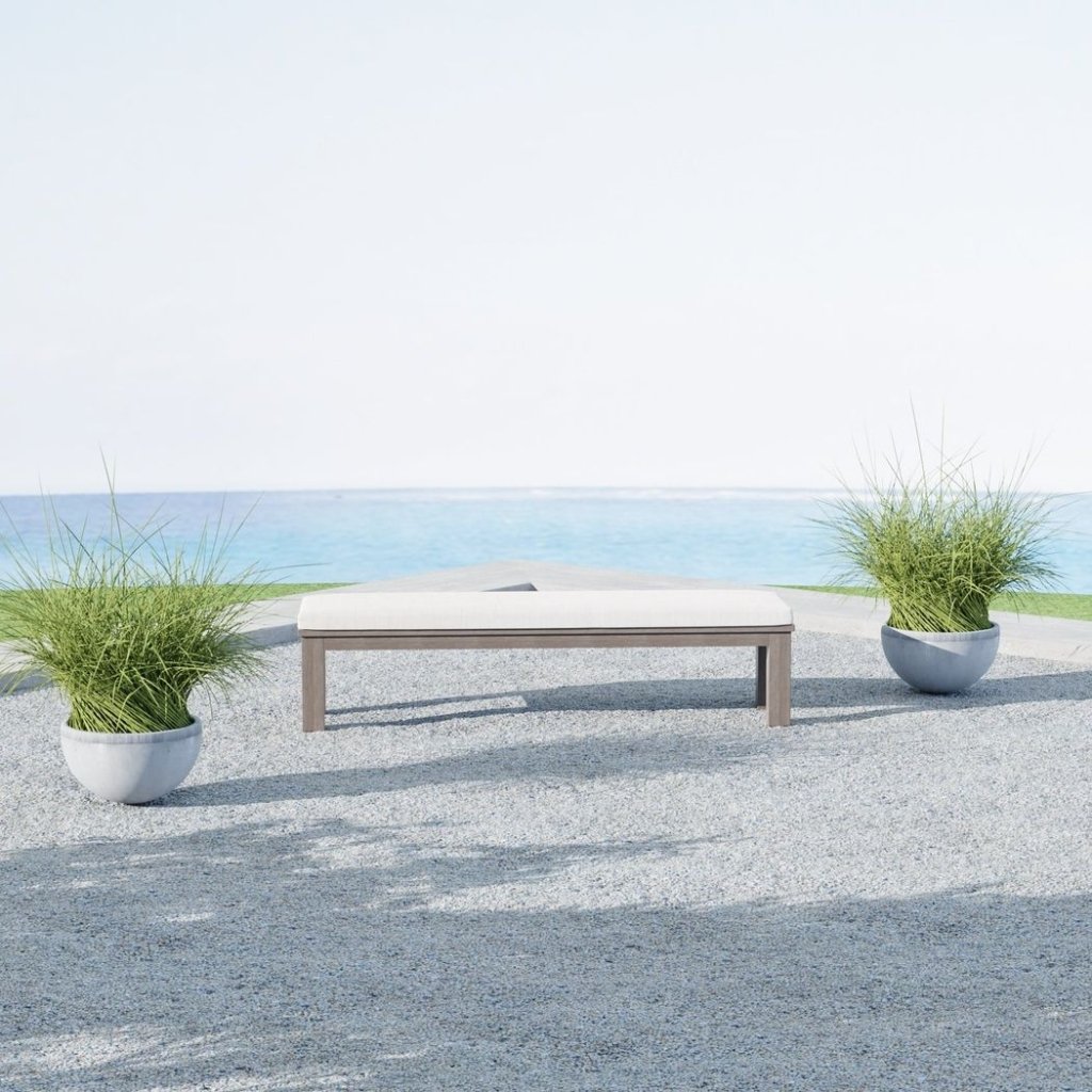 Coastal Teak Sunbrella Outdoor Dining Bench - LOOMLAN - Sunset West - Outdoor Benches