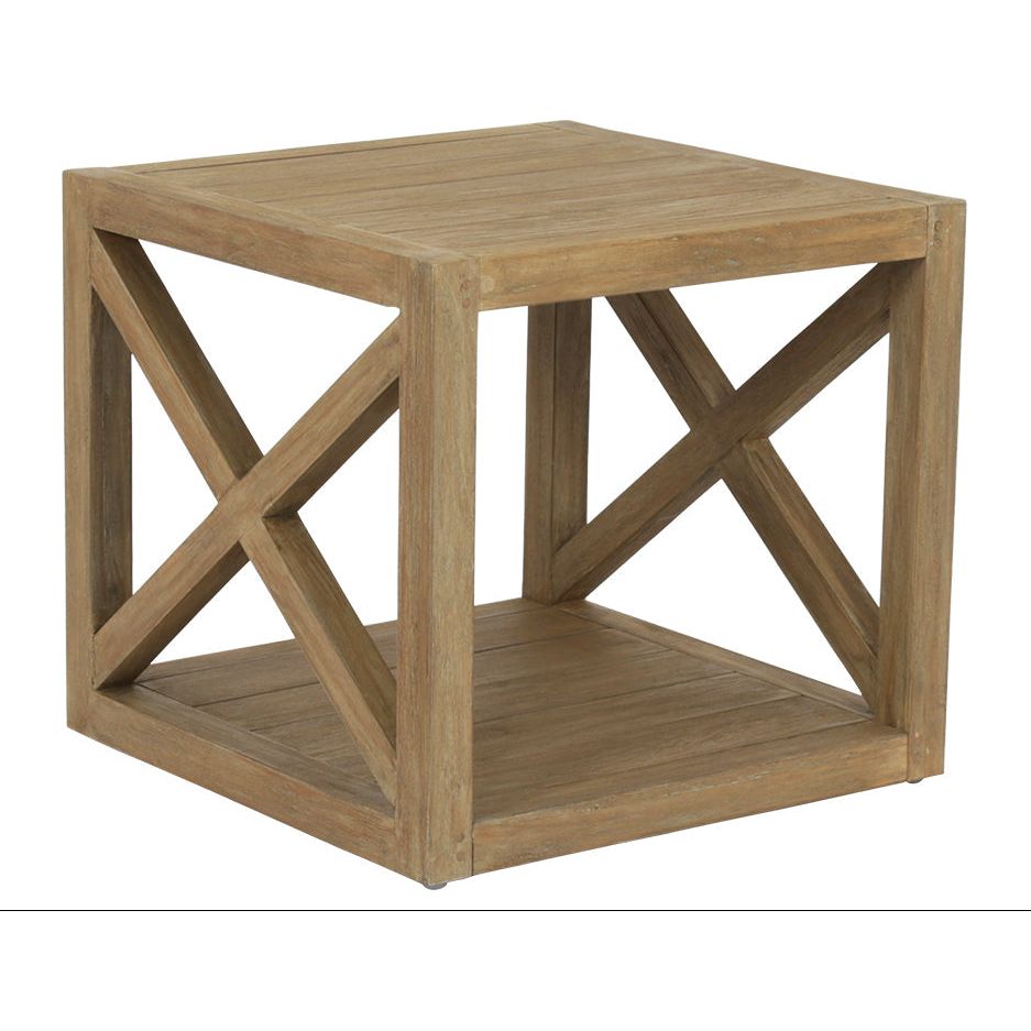 Coastal Teak X Shape Outdoor End Table - LOOMLAN - Sunset West - Outdoor Side Tables