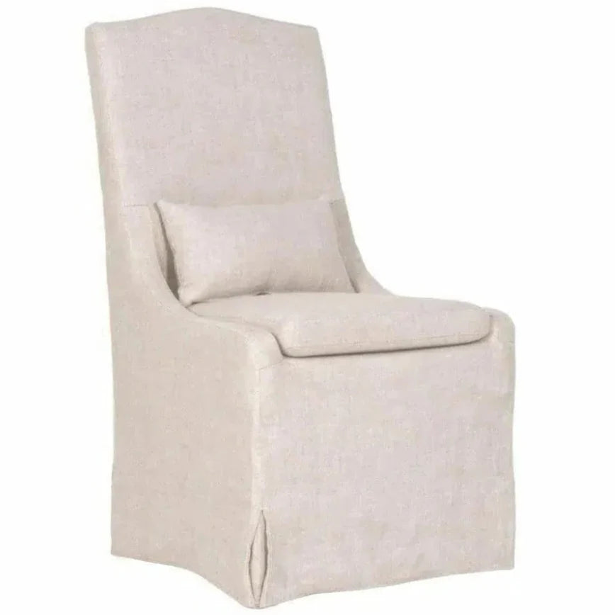 Colette Slipcover Dining Chair 2PC Bisque French Linen - LOOMLAN - Essentials For Living - Dining Chairs