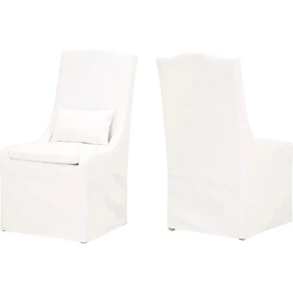 Colette Slipcover Dining Chair 2PC LiveSmart White - LOOMLAN - Essentials For Living - Dining Chairs