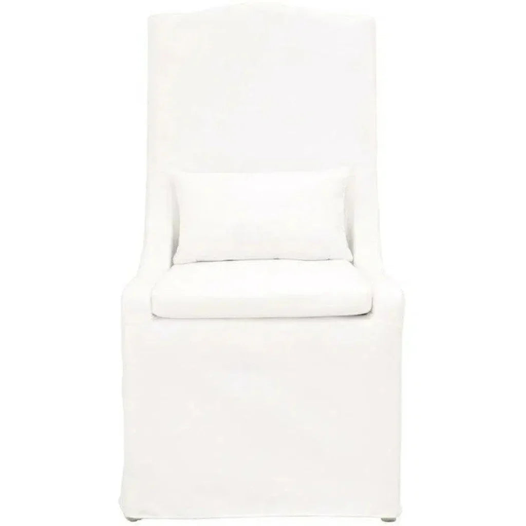 Colette Slipcover Dining Chair 2PC LiveSmart White - LOOMLAN - Essentials For Living - Dining Chairs