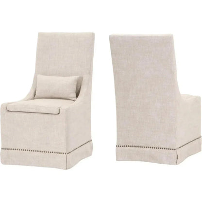 Colleen Dining Chair Set of 2 Bisque French Linen - LOOMLAN - Essentials For Living - Dining Chairs