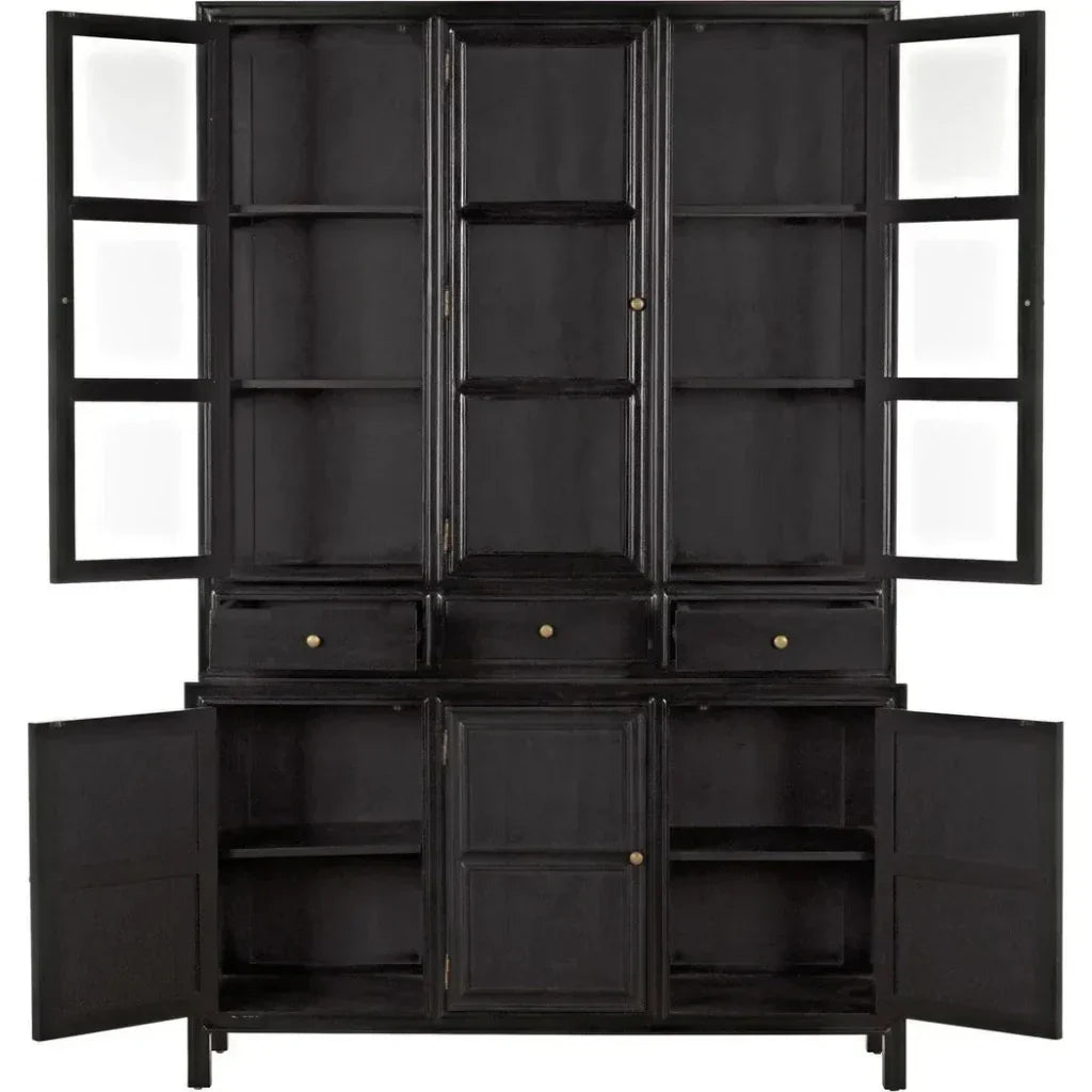 Colonial Wooden And Glass Hutch