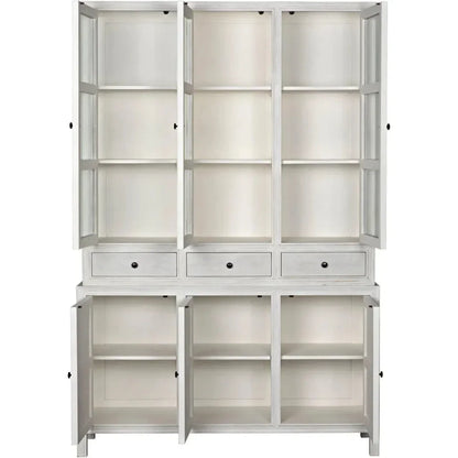 Colonial Wooden And Glass Hutch