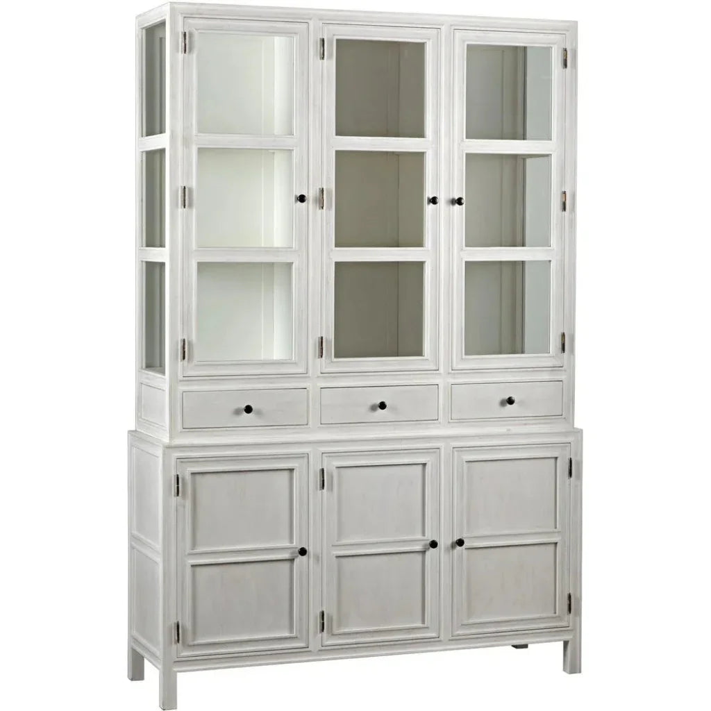 Colonial Wooden And Glass Hutch