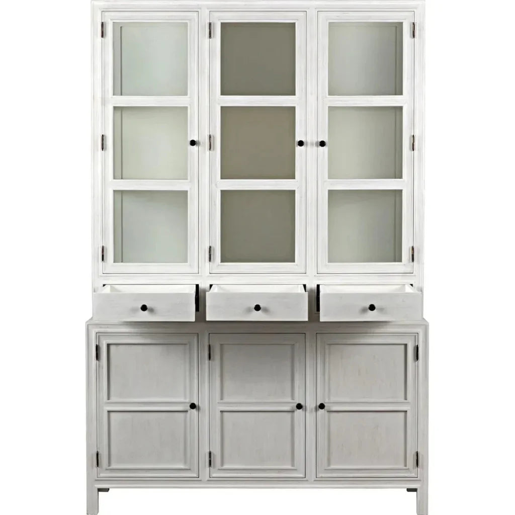 Colonial Wooden And Glass Hutch