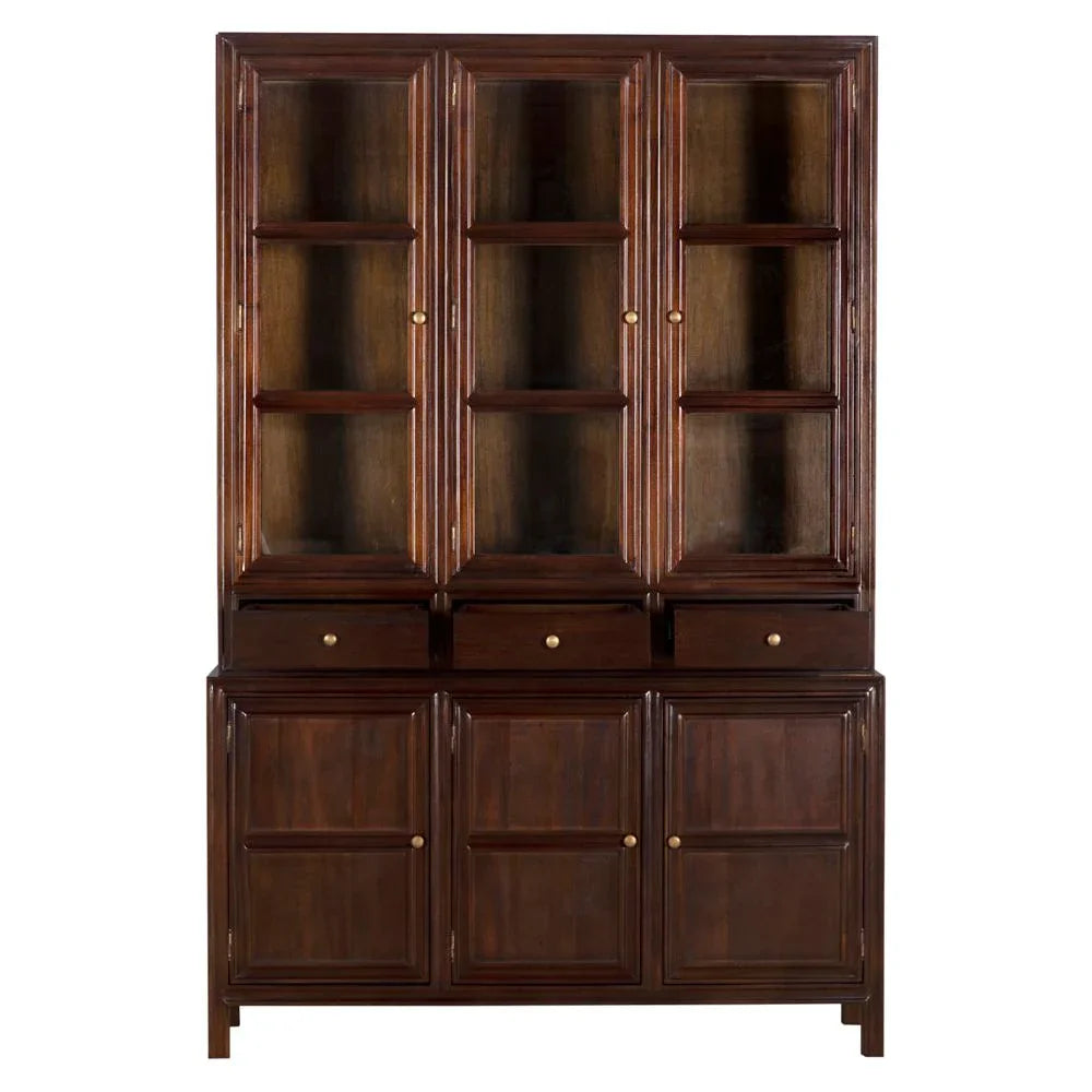 Colonial Wooden And Glass Hutch