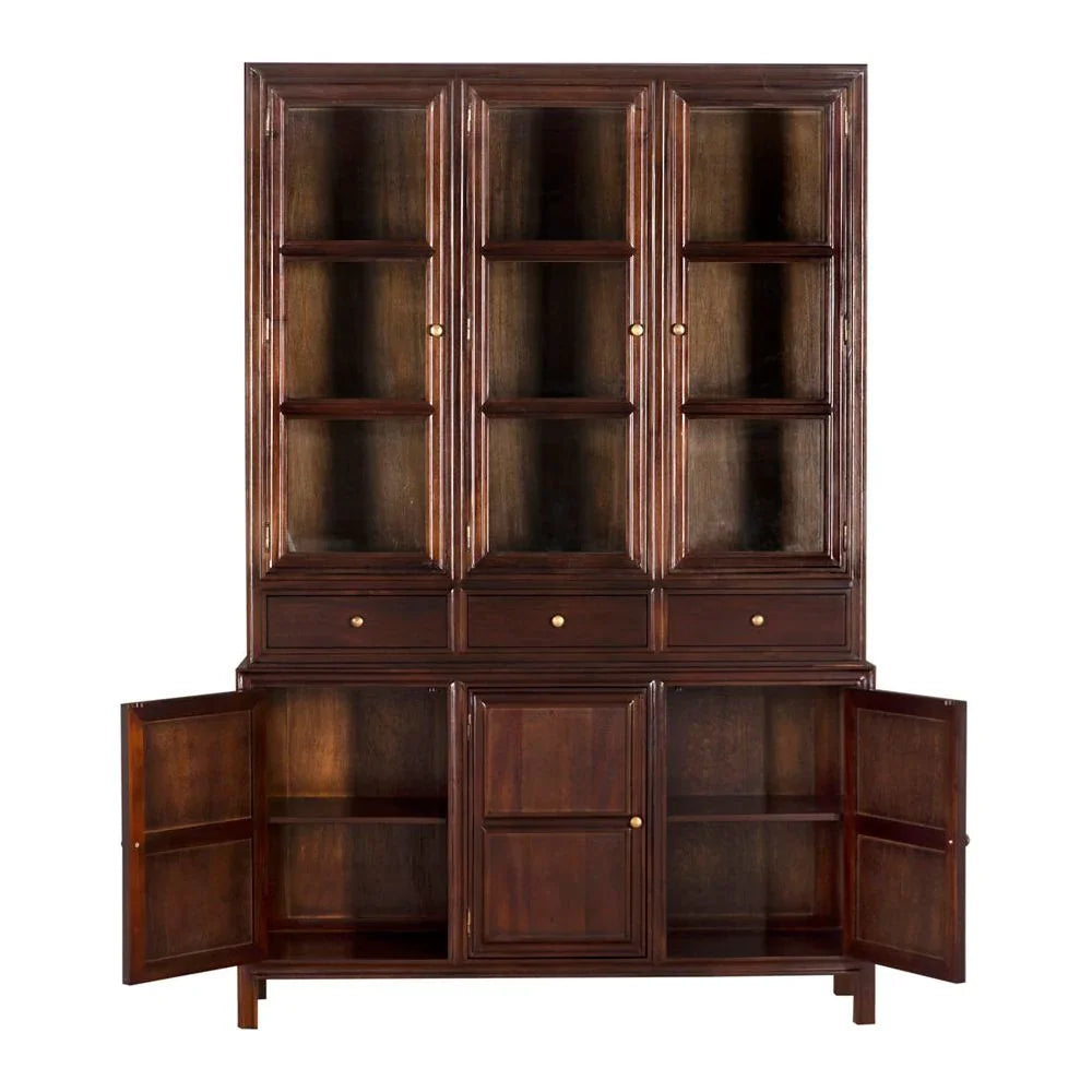 Colonial Wooden And Glass Hutch