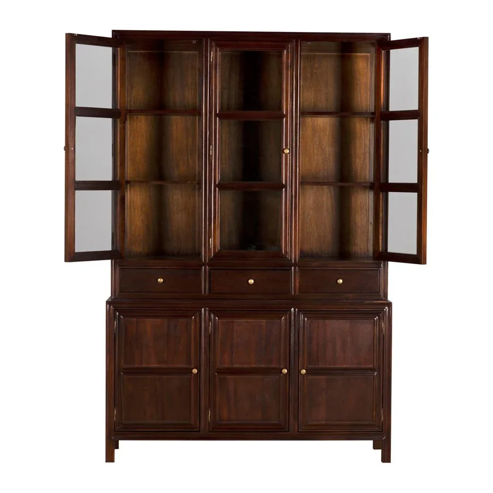 Colonial Wooden And Glass Hutch