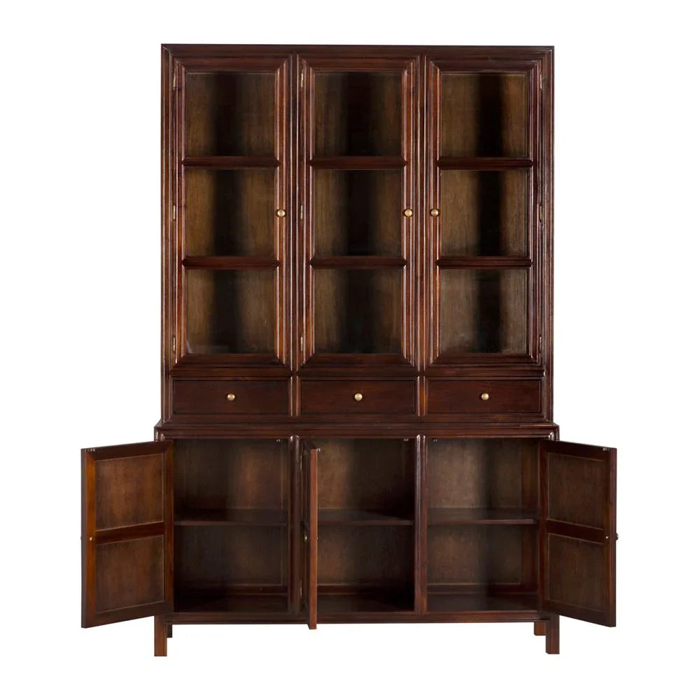 Colonial Wooden And Glass Hutch