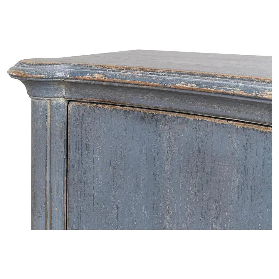 Columns Bowfront Sideboard Blue - LOOMLAN - Sarreid - Sideboards