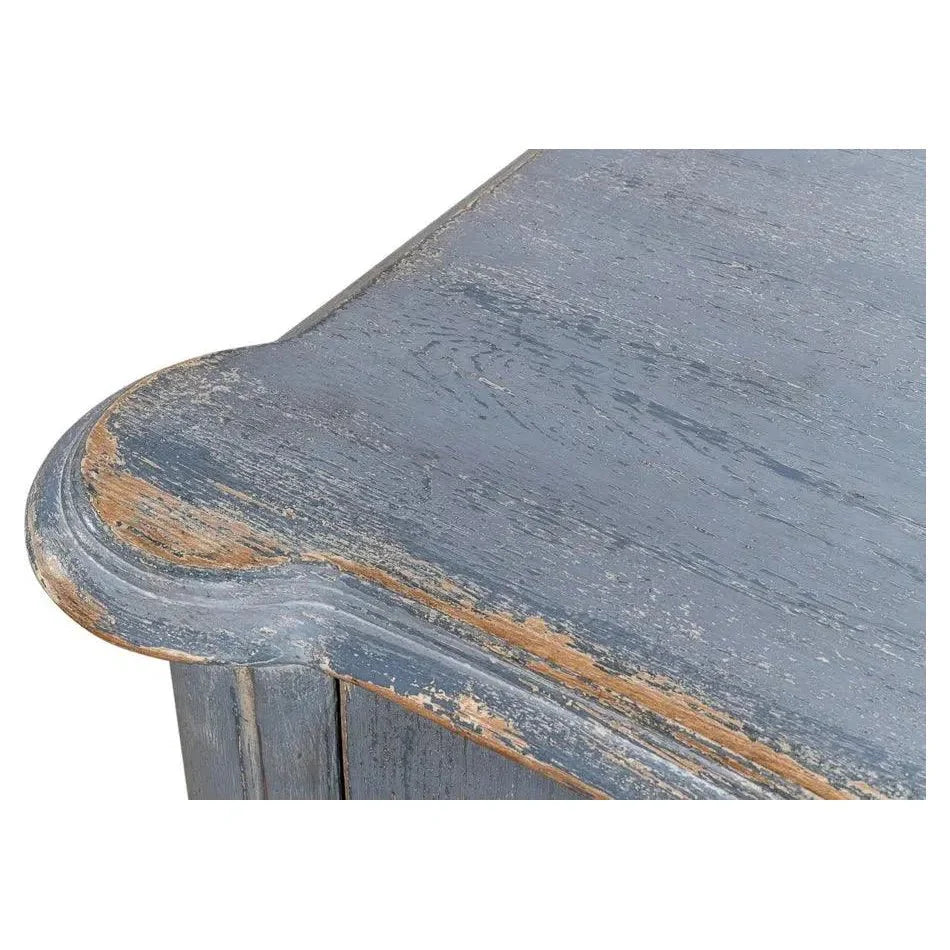 Columns Bowfront Sideboard Blue - LOOMLAN - Sarreid - Sideboards