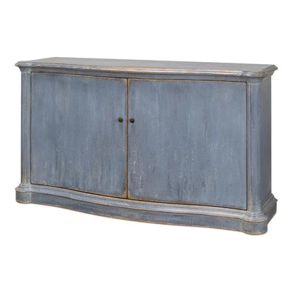 Columns Bowfront Sideboard Blue - LOOMLAN - Sarreid - Sideboards