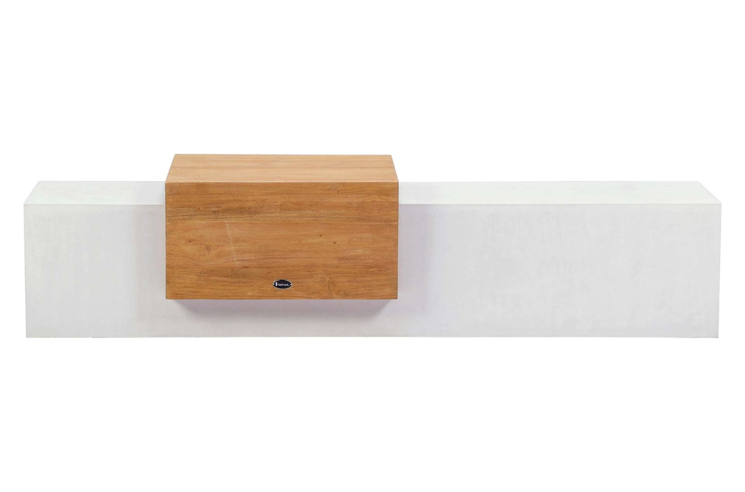 Seasonal Living Monolith Concrete Outdoor Bench with Teak Tabletop