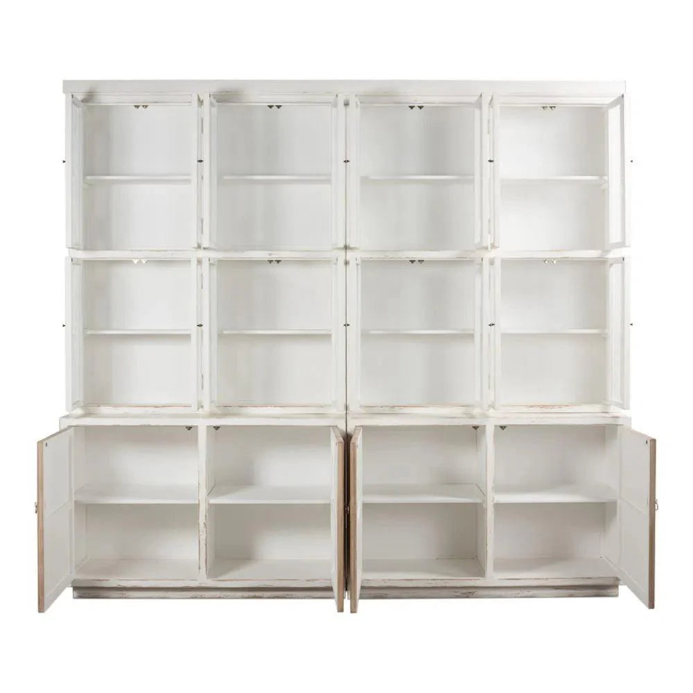 Connor Two - Tone Wood Bookcase With Cabinets - LOOMLAN - Sarreid - Buffets & Curios
