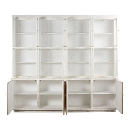 Connor Two - Tone Wood Bookcase With Cabinets - LOOMLAN - Sarreid - Buffets & Curios