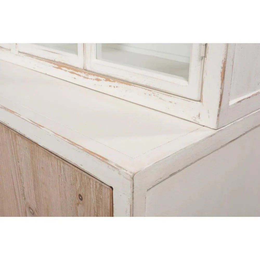 Connor Two - Tone Wood Bookcase With Cabinets - LOOMLAN - Sarreid - Buffets & Curios