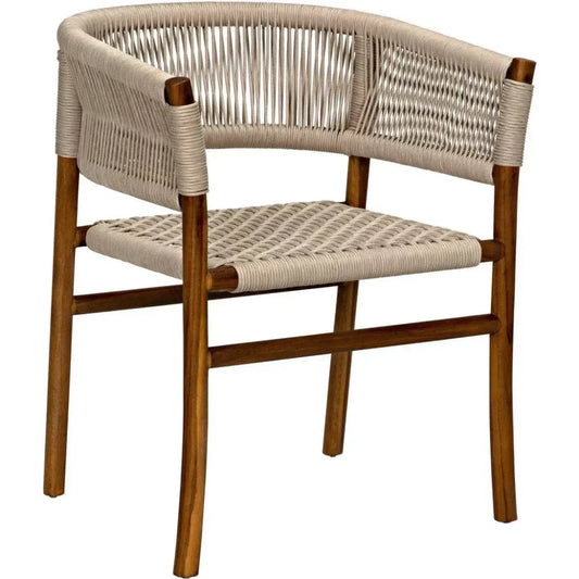 Noir Conrad Teak with Woven Rope Dining Chair